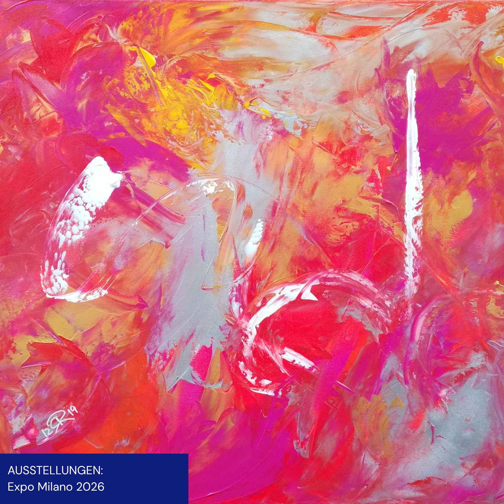 Abstraktes Bild UP WHERE WE BELONG, Ausstellung Expo Milano 2026, Künstlerin: Regine Rauin
