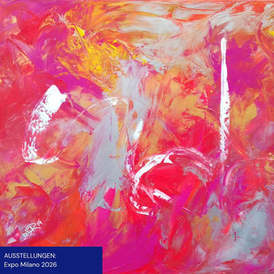 Abstraktes Bild UP WHERE WE BELONG, Ausstellung Expo Milano 2026, Künstlerin: Regine Rauin
